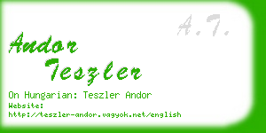 andor teszler business card